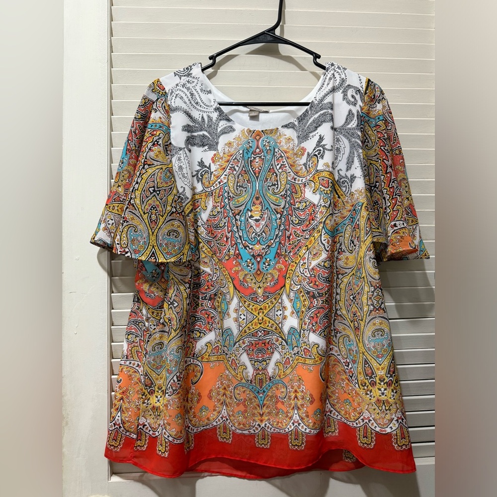 Roz & Ali Women’s Boho Vibes Blouse EUC
